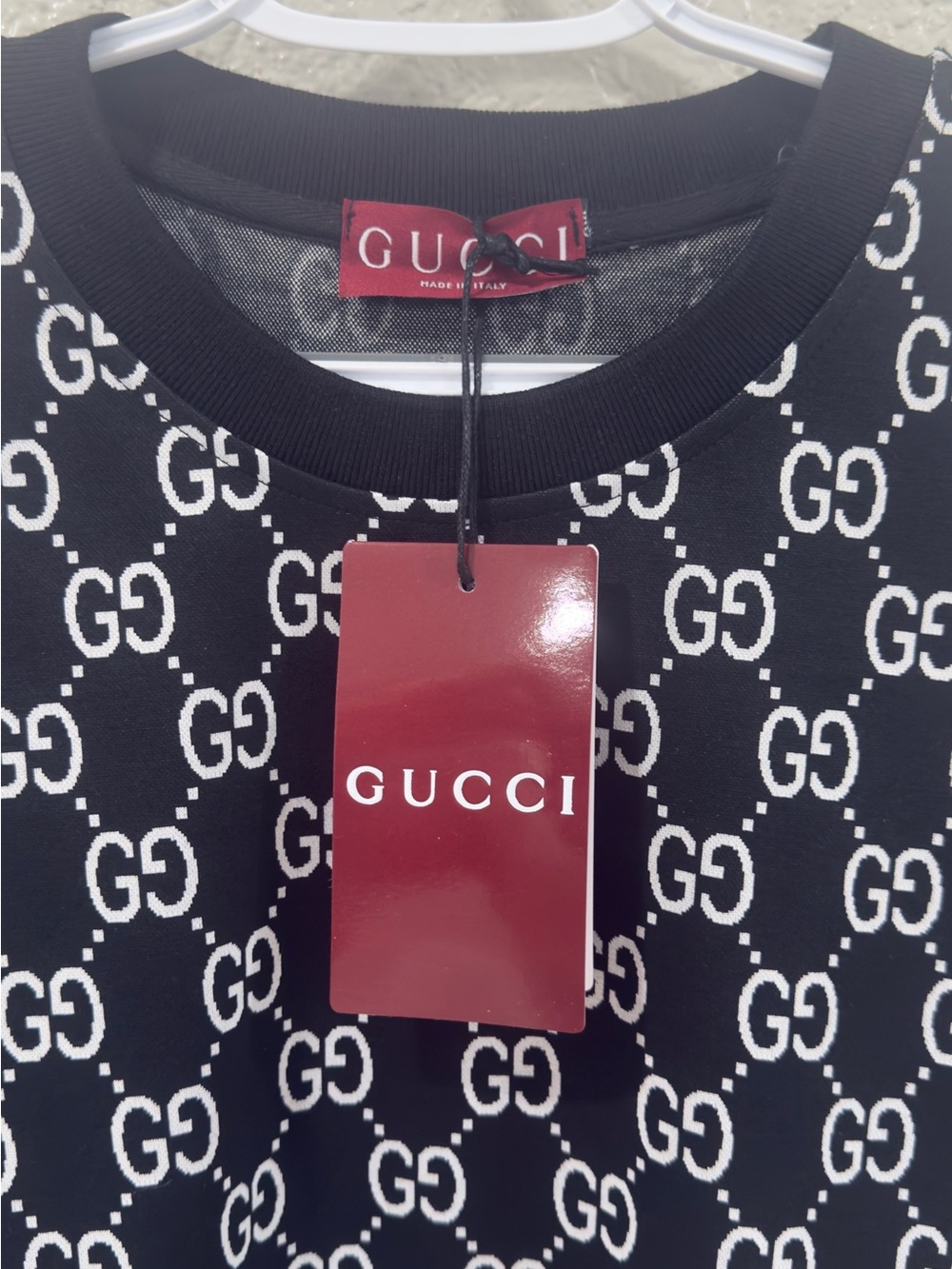 Gucci Black and White GG Monogram Short Sleeve Tee - Picture 2 of 3